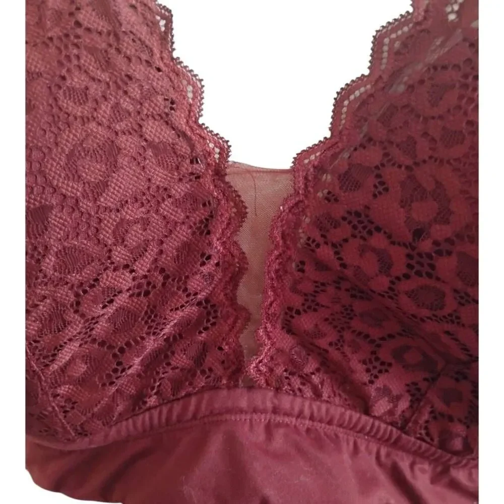 Auden‎ Plus Size Burgundy Lace Bra Size 3X